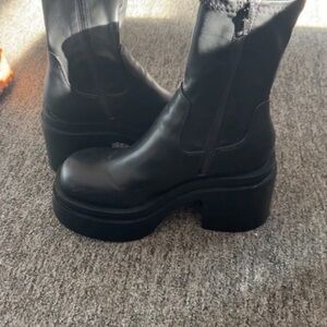 ASOS Black Chunky Platform Ankle Booties